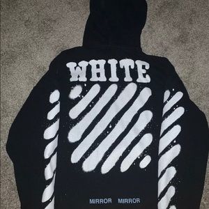 OFF WHITE Black & White Spray Painted Hoodie